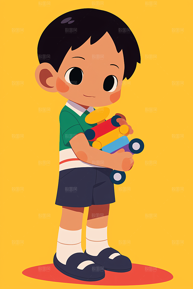 幸福童年孩童可爱插画