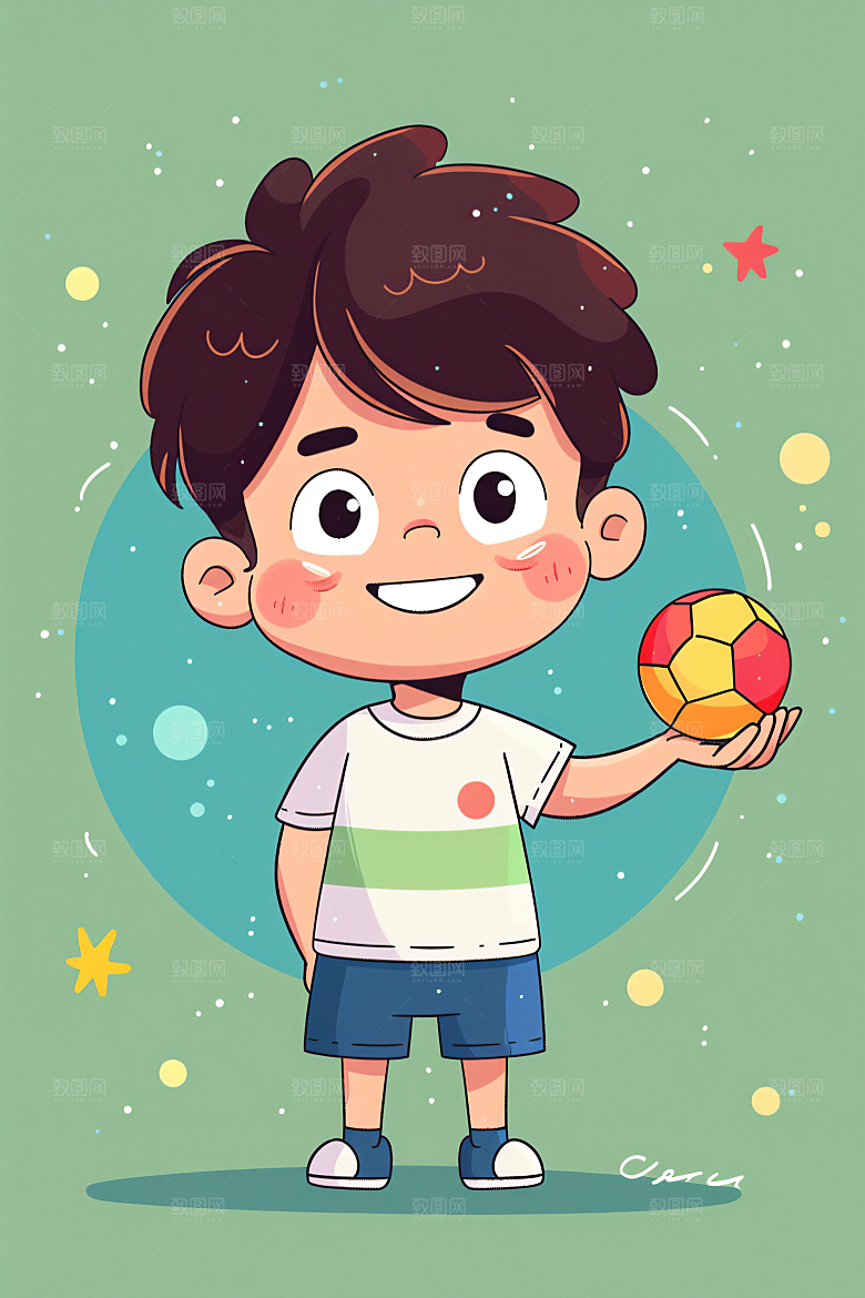 幸福童年休闲人物插画