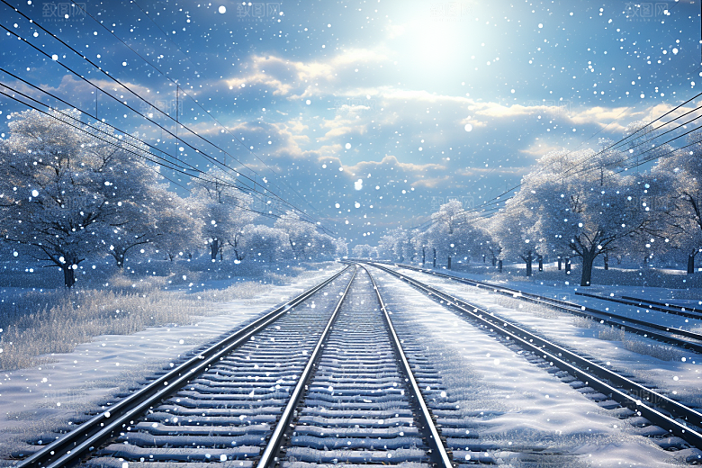 大雪风光美景冰雪摄影图