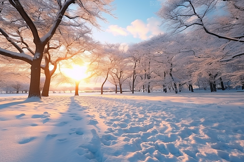 大雪风光高清冰雪摄影图