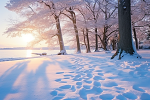 大雪风光美景唯美摄影图