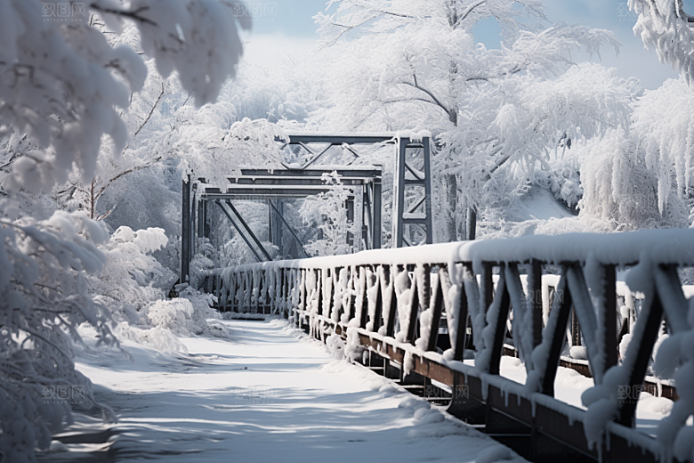 大雪风光高清冬天摄影图