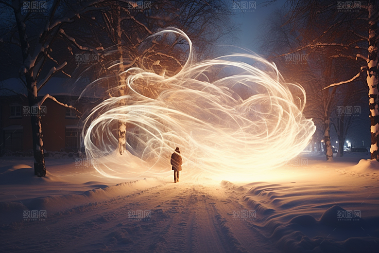 大雪风光环境户外摄影图