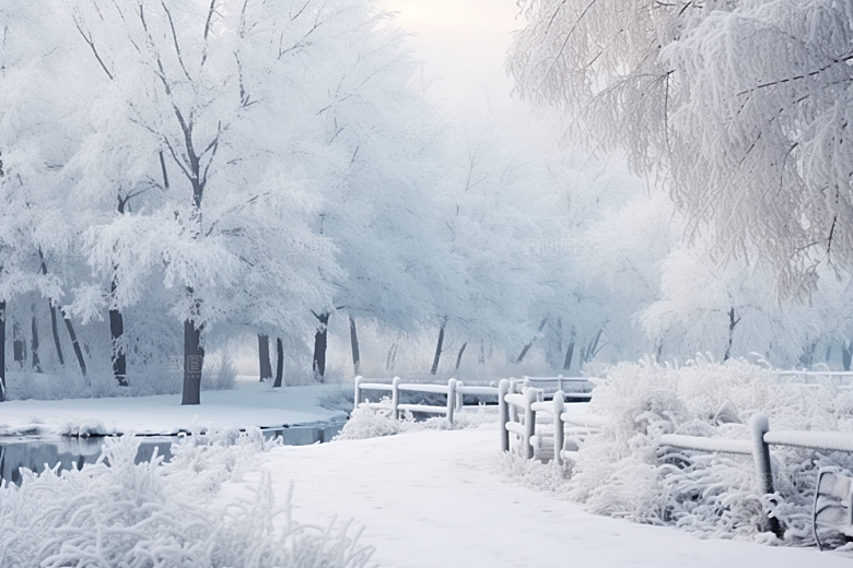 大雪风光户外环境摄影图
