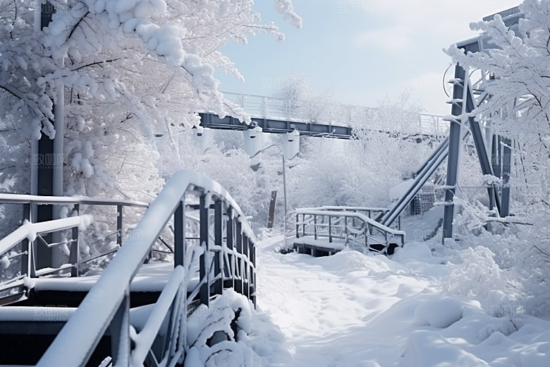 大雪风光自然冬天摄影图