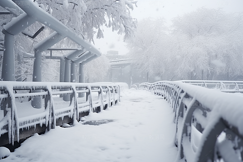 大雪风光冬天户外摄影图