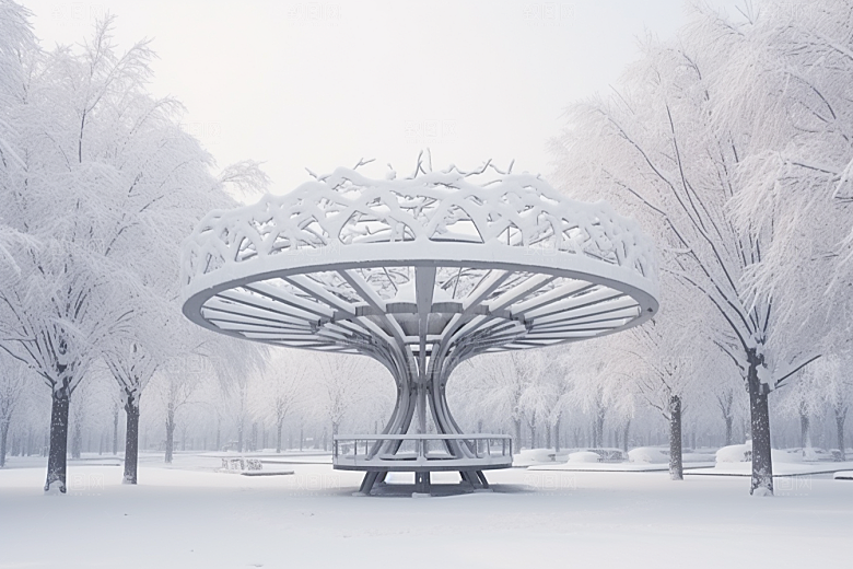 大雪风光唯美环境摄影图