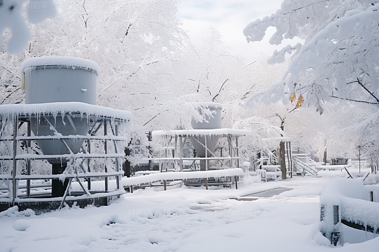 大雪风光寒冷高清摄影图
