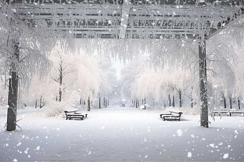大雪风光自然唯美摄影图