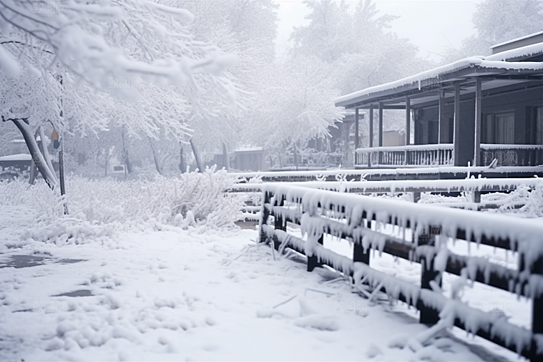 大雪风光室外环境摄影图