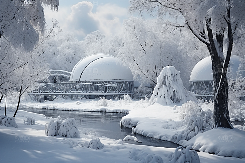 大雪风光室外景色摄影图