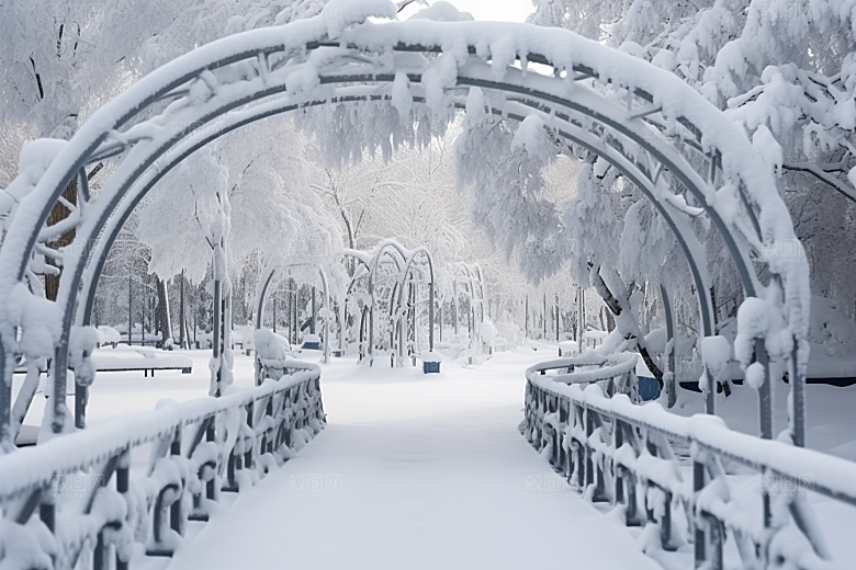大雪风光唯美自然摄影图
