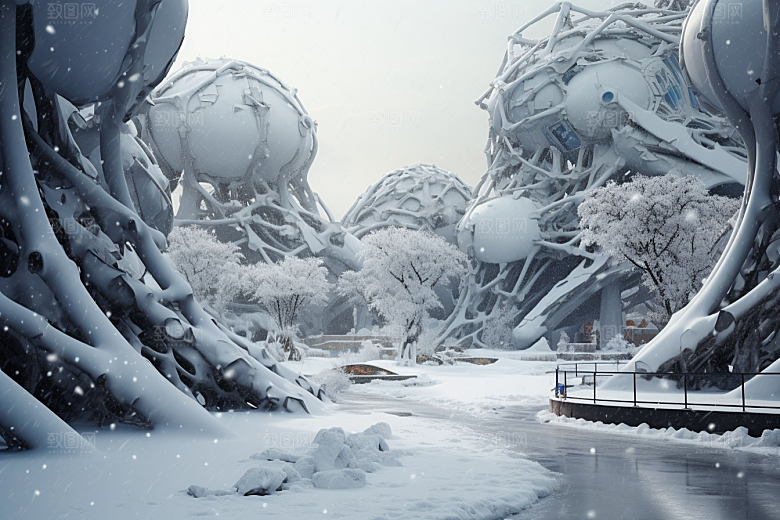 大雪风光景色自然摄影图