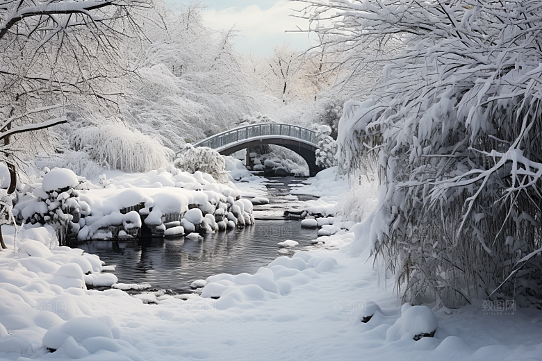 大雪风光冬季景色摄影图