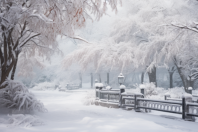 大雪风光冬天景色摄影图