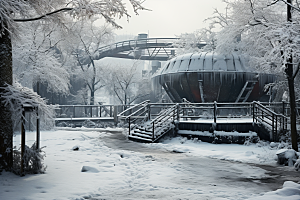 大雪风光自然冬天摄影图