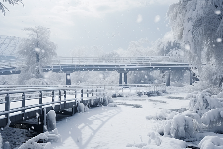 大雪风光室外环境摄影图