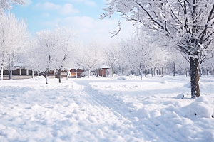 大雪风光唯美冬天摄影图