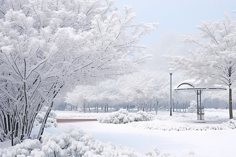 大雪风光唯美环境摄影图