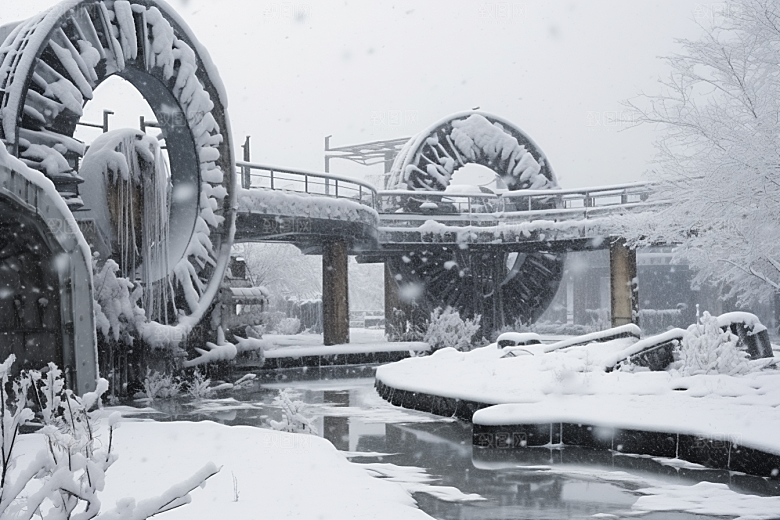 大雪风光室外冬天摄影图