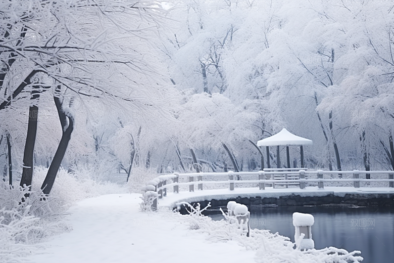 大雪风光自然环境摄影图
