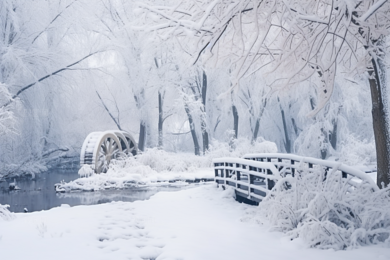 大雪风光冬季环境摄影图