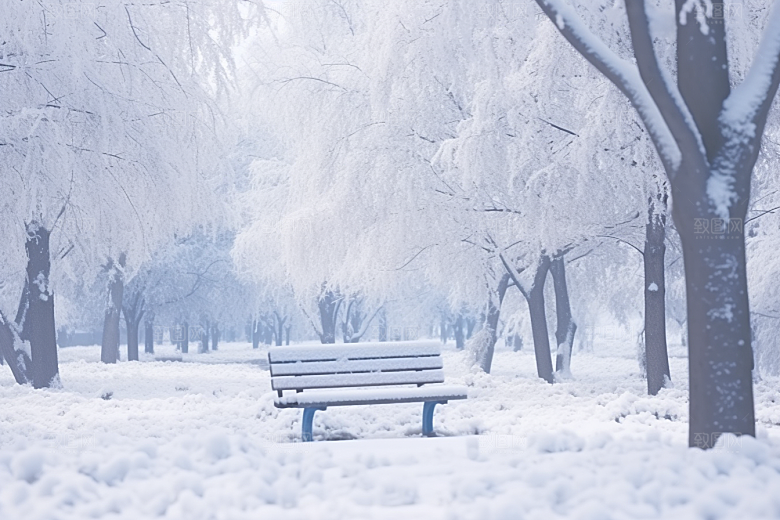 大雪风光自然冬天摄影图