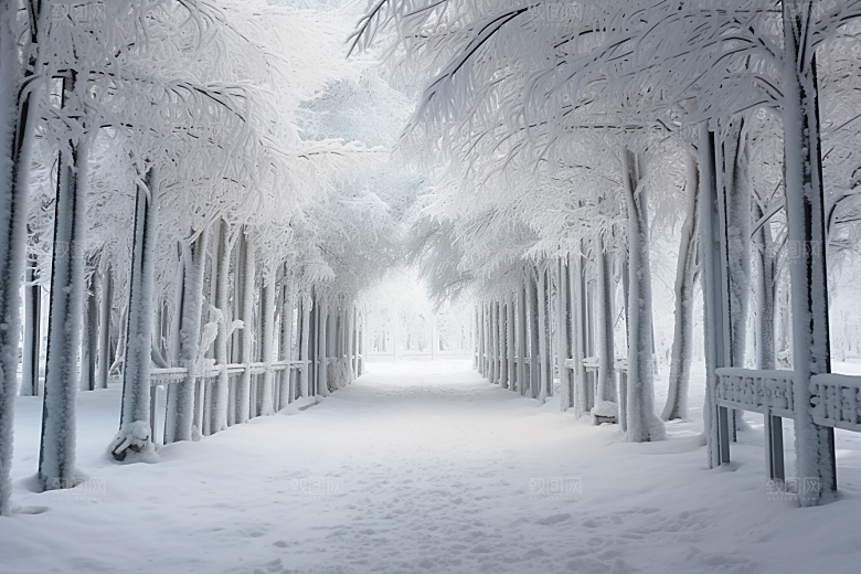 大雪风光景色自然摄影图