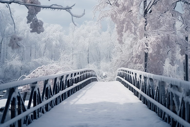 大雪风光景色自然摄影图