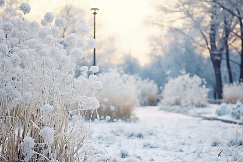 大雪风光寒冷唯美摄影图