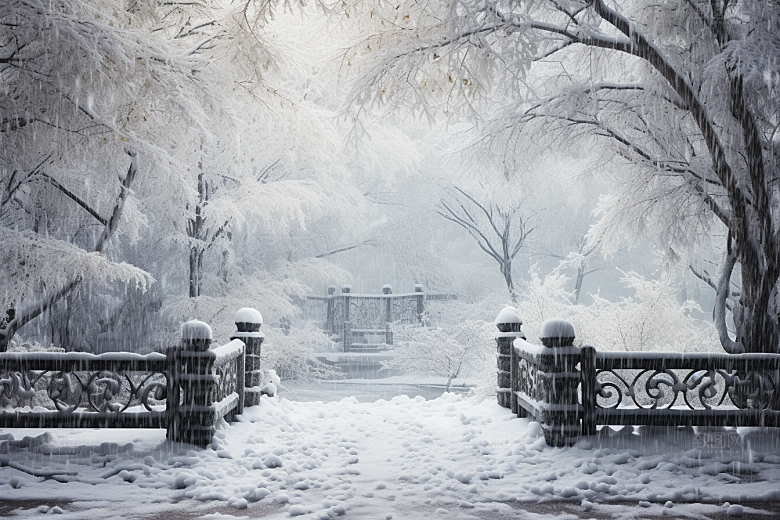 大雪风光唯美环境摄影图