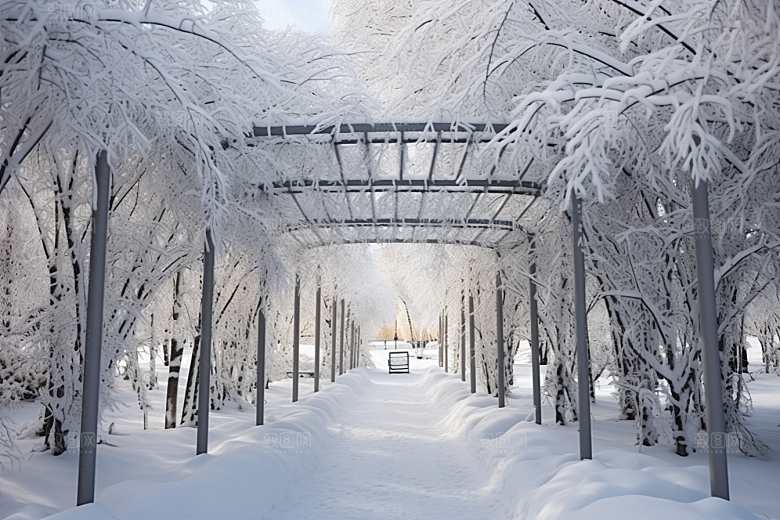 大雪风光寒冷环境摄影图