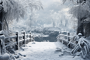 大雪风光高清冬天摄影图
