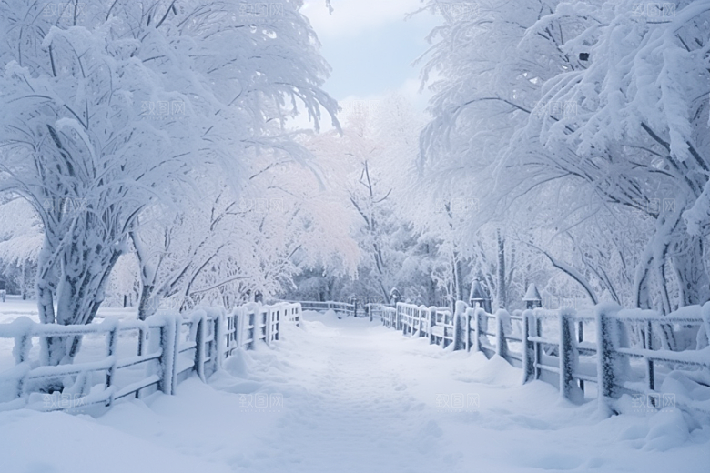 大雪风光户外环境摄影图