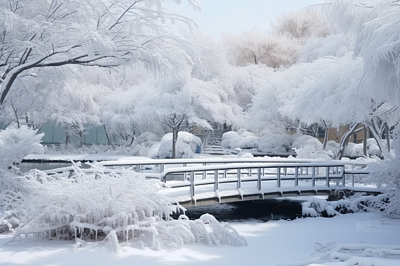 大雪风光冬天寒冷摄影图