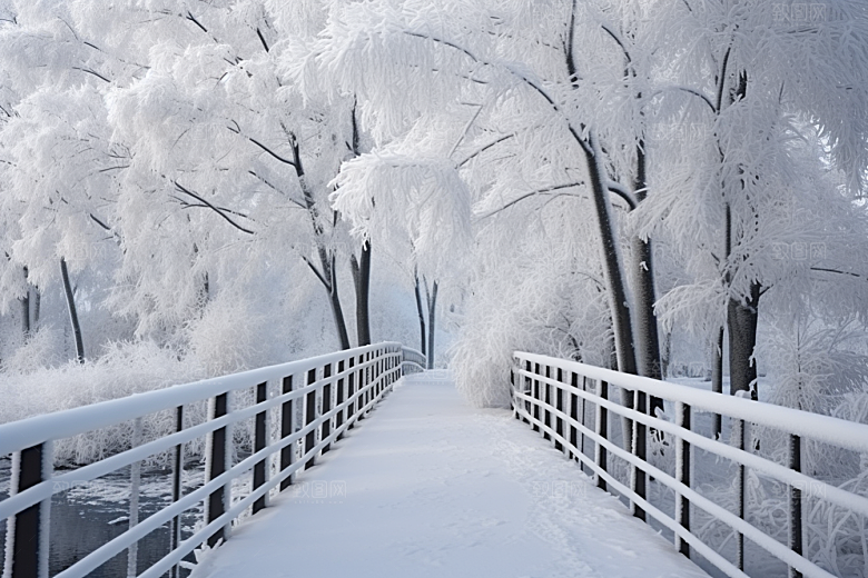 大雪风光自然户外摄影图
