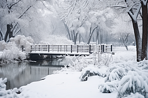 大雪风光景色唯美摄影图