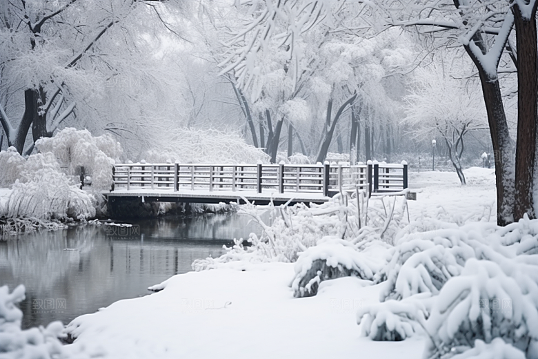 大雪风光景色唯美摄影图