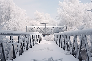 大雪风光寒冷景色摄影图