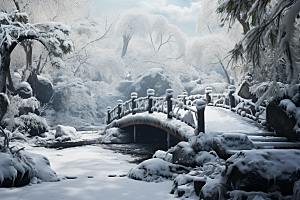 大雪风光冬天唯美摄影图