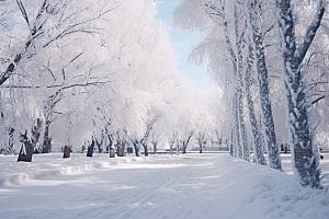 大雪风光唯美景色摄影图