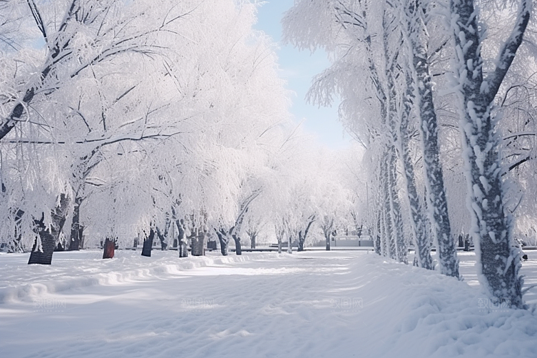 大雪风光唯美景色摄影图