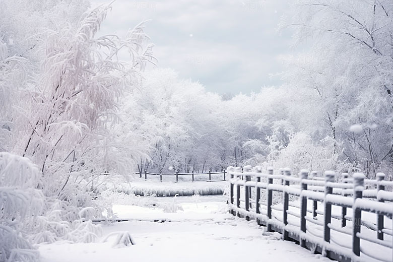 大雪风光高清冬天摄影图