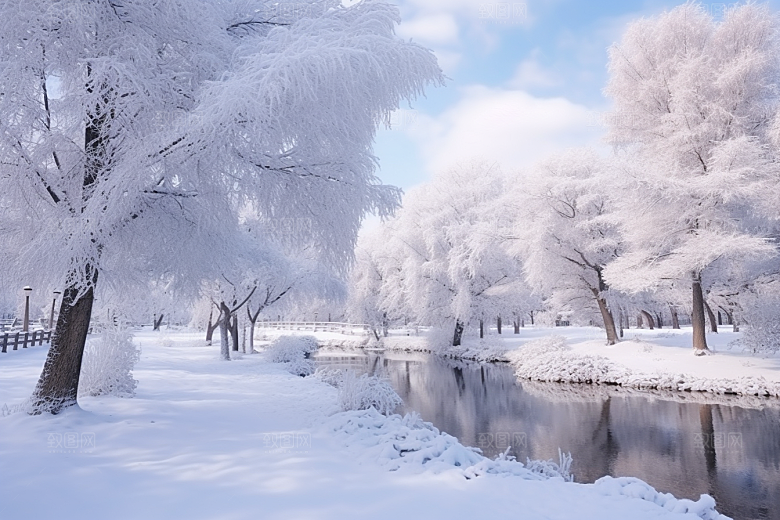 大雪风光自然冬季摄影图