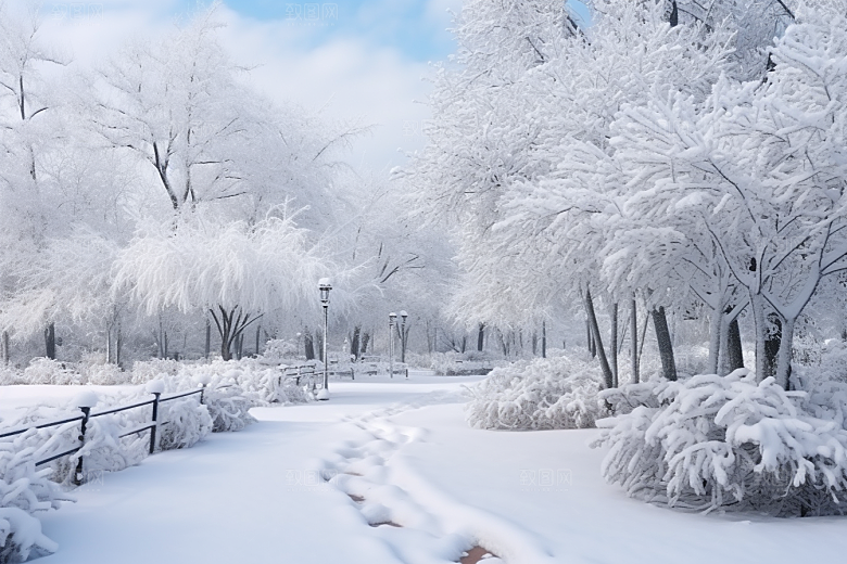大雪风光唯美室外摄影图