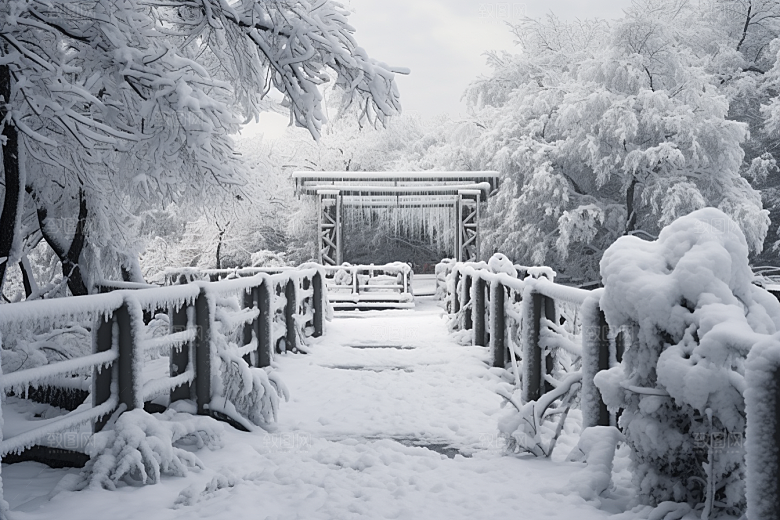 大雪风光唯美环境摄影图