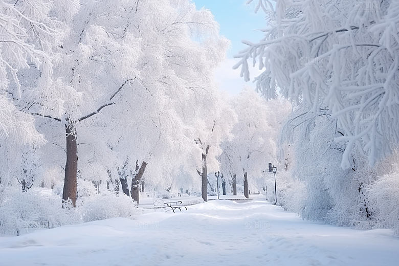 大雪风光自然环境摄影图
