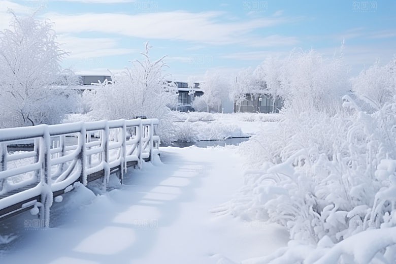 大雪风光冬季冬天摄影图