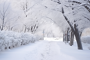 大雪风光唯美景色摄影图