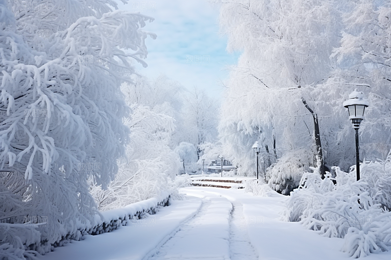 大雪风光自然唯美摄影图